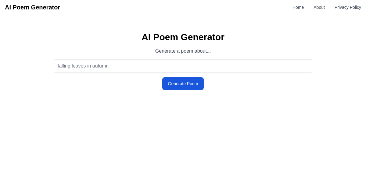 Ai Poem Generater - AI Fun tool